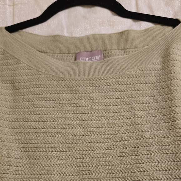 Chico's Green Boxy Ribbed Sweatshirt Tunic - Picture 12 of 12